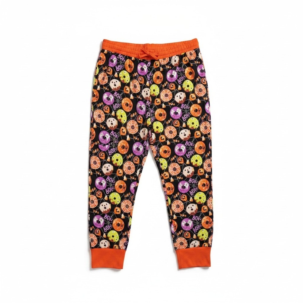 Snuggle Bums Halloween Glow in the Dark Bamboo Pajama Joggers Black Orange XXXL